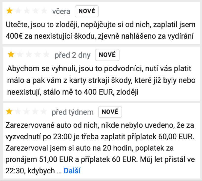 Recenze půjčoven aut na Sicílii